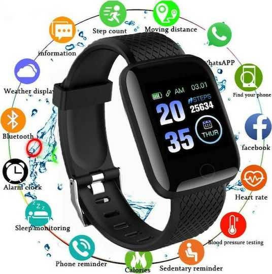 D13 54mm Smartwatch with Heart Rate Monitor (Black)