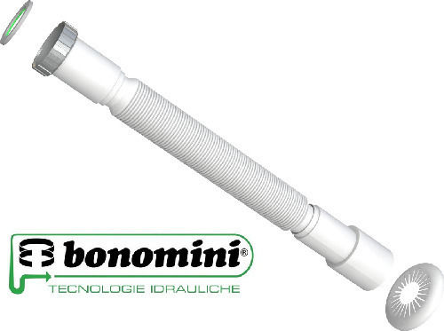 Bonomini Siphon Spülbecken Flexibel mit Ausgang 50mm Weiß Φ40/50mm