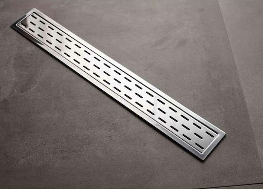 Tema Stainless Steel Channel Floor with Output 50mm and Size 33x11.1cm Silver Rain
