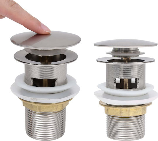 vidaXL Cupru Supapă Chiuveta cu Preaplin, Ieșire 40mm și Dimensiune 6.4x6.4cm Argintiu