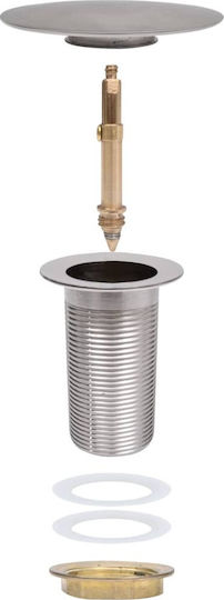 vidaXL Kupfer Ventil Spülbecken mit Ausgang 40mm und Größe 6.4x6.4cm Silber