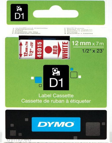 Dymo 45015 Label Maker Tape 7m x 12mm In White Colour Compatible With Dymo D1