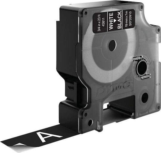 Dymo 45811 Label Maker Tape 7m x 19mm In Black Colour Compatible With Dymo D1 Dymo Rhino/IND
