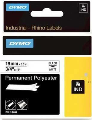 Dymo 18484 Ταινία Ετικετογράφου 5.5m x 19mm σε Λευκό Χρώμα Συμβατή με Dymo Rhino/IND
