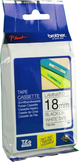 Brother Label Maker Tape 8m x 18mm in White Colour Compatible with Brother TZe/TZ