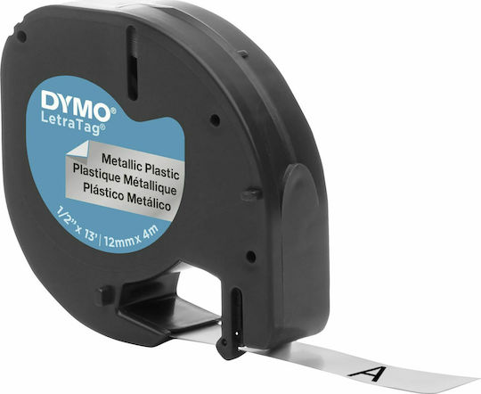 Dymo 91208 Label Maker Tape 4m x 12mm Silver