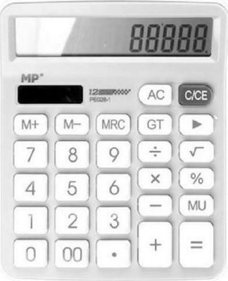 Madrid Papel Αριθμομηχανή PE028 12 Ψηφίων σε Λευκό Χρώμα