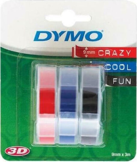 Dymo Label Maker Tape 3m x 9mm Multicolour 3pcs