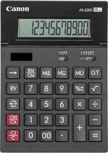 Canon AS-2200 Calculator 12 Digits in Black Color 1pcs
