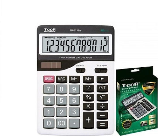 TooR Toor Calculator 12 Digits in Silver Color 1pcs