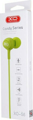 XO S6 In-ear Handsfree Headphones with Connector 3.5mm Green