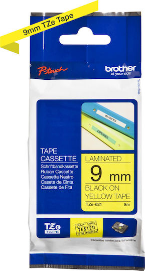 Brother Label Maker Tape 8m x 9mm In Yellow Colour Compatible With Brother TZe/TZ