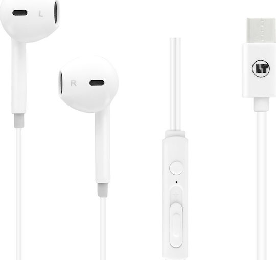 Lamtech LAM020939 Earbuds Freihändig Kopfhörer mit Stecker USB-C Weiß