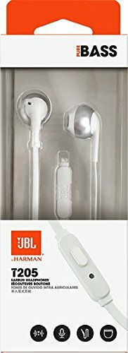 JBL Tune 205 Earbuds Handsfree with 3.5mm Connector Silver