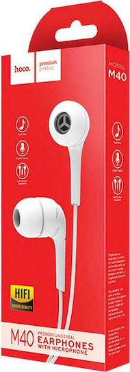 Hoco M40 Prosody In-ear Handsfree με Βύσμα 3.5mm Λευκό