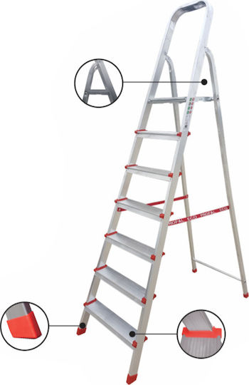Profal Eco Ladder Aluminum with 6+1 Steps