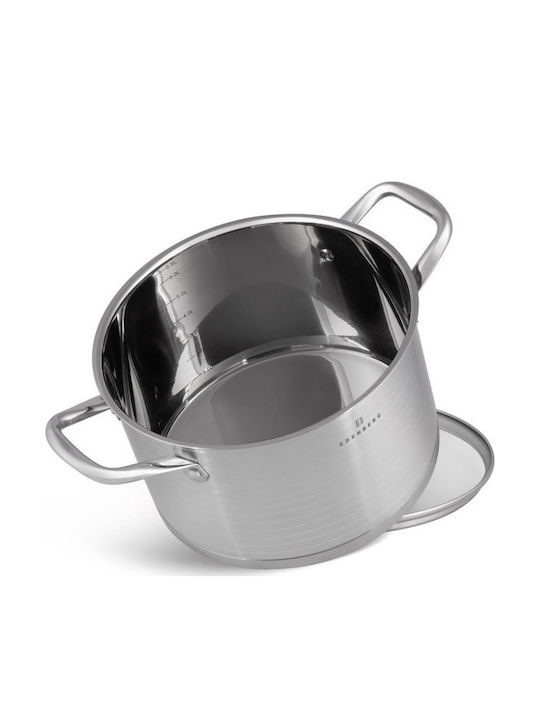 Edenberg Cookware Set of Stainless Steel with No Coating Silver 12pcs