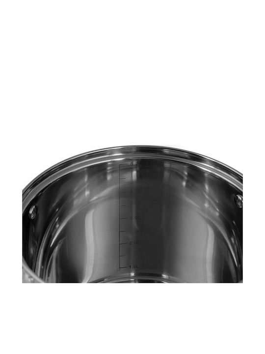 Edenberg Pots Set of Stainless Steel with No Coating Silver 6pcs