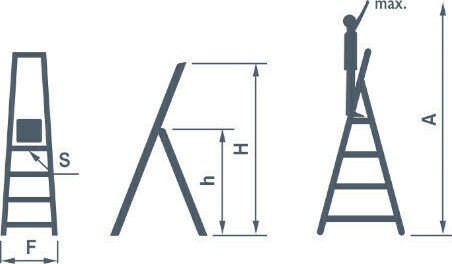 Palbest Steady Ladder Aluminum with 4+1 Steps 114cm
