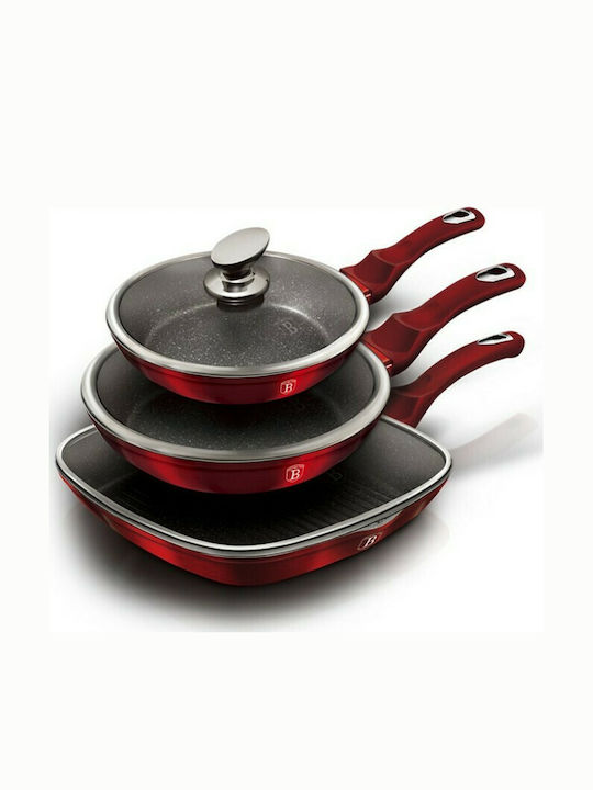 Berlinger Haus Metallic Line Pfannen-Set Burgundy Collection BH-6189 3Stück