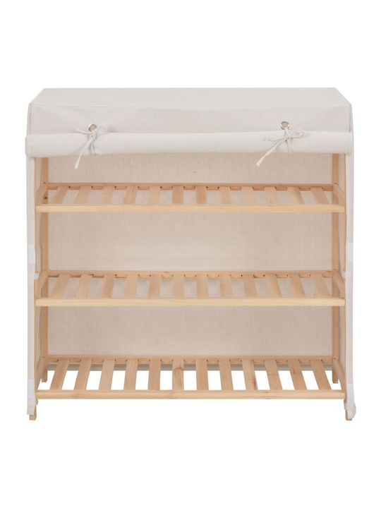 Shoe Organizer with 3 Shelves White 79x40x80cm