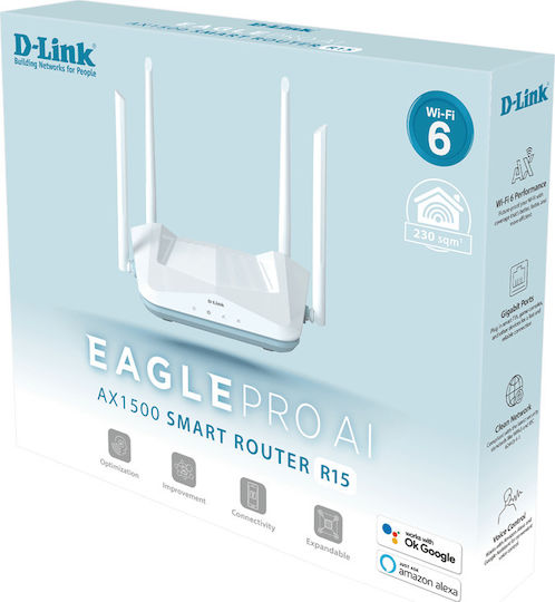 D-Link Eagle Pro AI R15 Drahtlos Router mit 3 Anschlüssen Ethernet