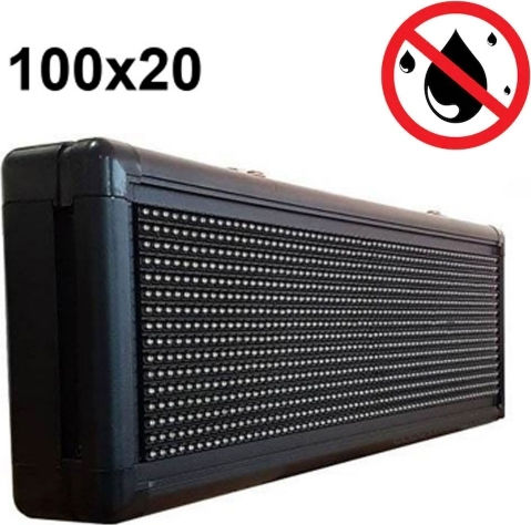 Κυλιόμενη Πινακίδα LED Μονής Όψης 100x20cm Κόκκινο