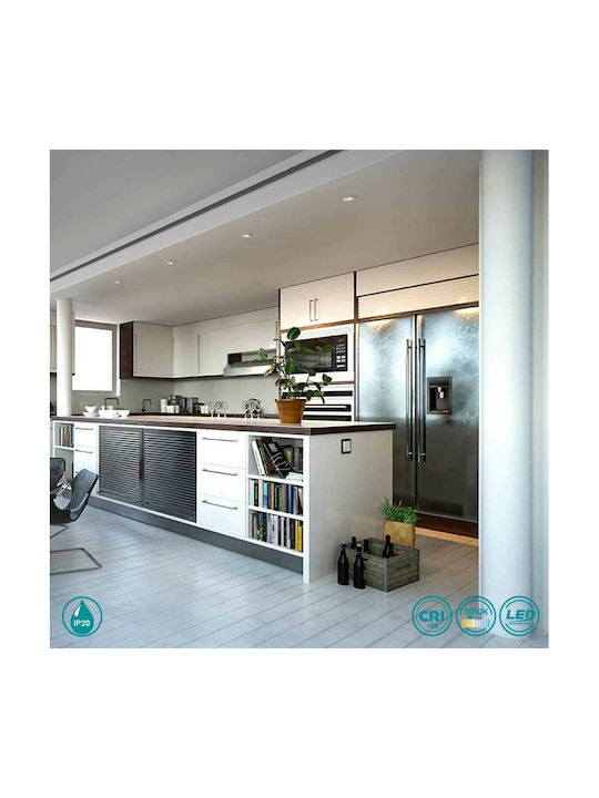 Gea Luce Aran Round Metallic Recessed Spot with Integrated LED and Warm White Light White 15.5x15.5cm. 1pcs