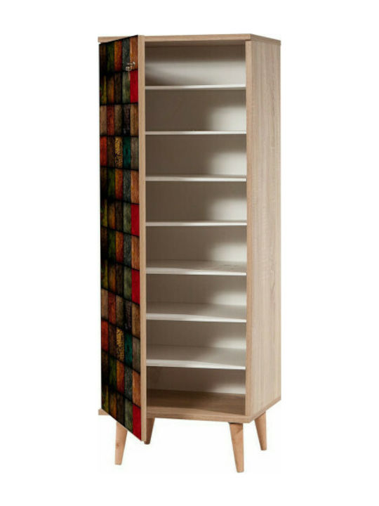 Ξύλινη Παπουτσοθήκη με 8 Ράφια Sonoma Μ50xΠ38xΥ135cm