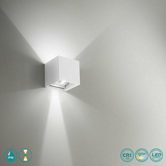 Gea Luce Henk Επιτοίχιο Εξωτερικό Σποτ LED IP54 με Θερμό Λευκό Φως