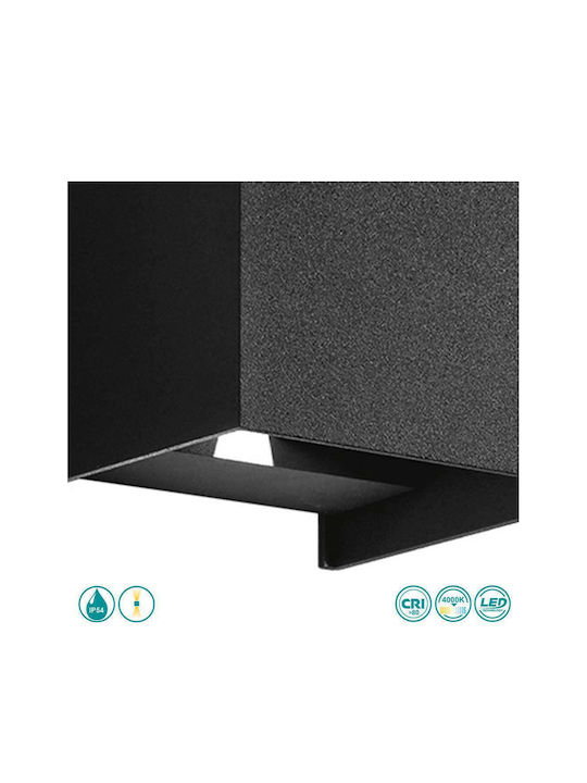 Gea Luce Henk Επιτοίχιο Εξωτερικό Σποτ LED IP54 με Φυσικό Λευκό Φως Διπλής Δέσμης