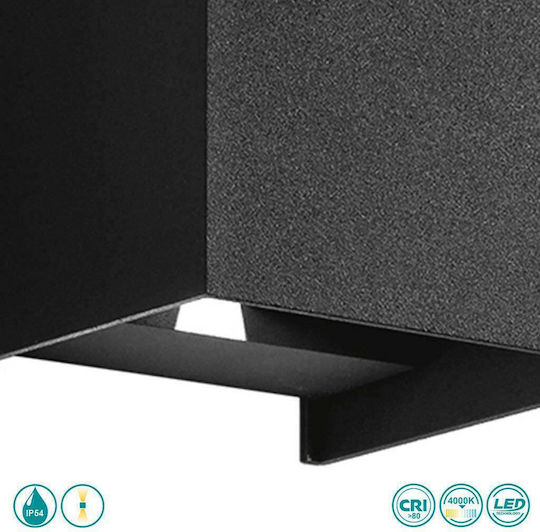 Gea Luce Henk Επιτοίχιο Εξωτερικό Σποτ LED IP54 με Φυσικό Λευκό Φως Διπλής Δέσμης