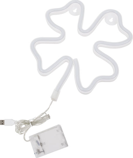 GloboStar Neon Διακοσμητικό Φωτιστικό Four Leaf Clover LED Φιγούρα