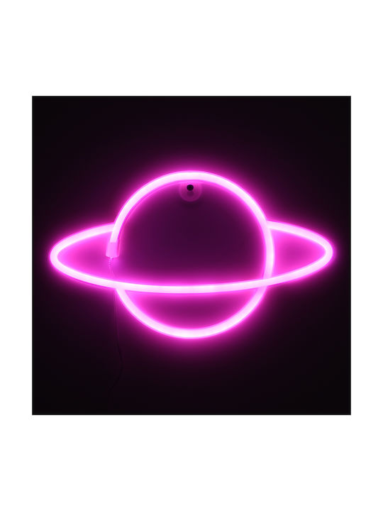 GloboStar Neon Διακοσμητικό Φωτιστικό Planet Saturn LED Φιγούρα