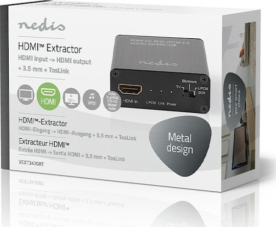 Nedis Μετατροπέας HDMI female σε 3.5mm / HDMI / Toslink female 1τμχ VEXT3470AT