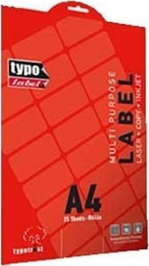 Typotrust 25 Αυτοκόλλητες Ετικέτες Α4 Ορθογώνιες 210x297mm