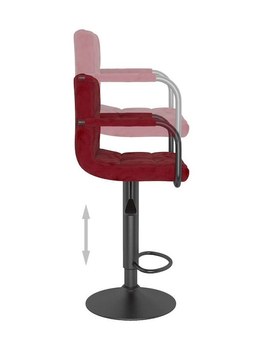 Stool Bar with Back & Adjustable Height Bordeaux 2pcs 48x47x90-111cm