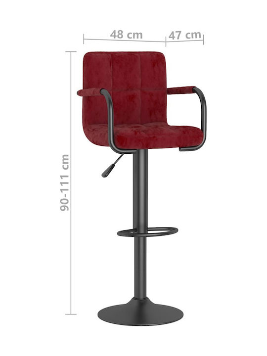Stool Bar with Back & Adjustable Height Bordeaux 2pcs 48x47x90-111cm