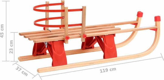 vidaXL Sanie 92493 Pliant din lemn cu spătar 110cm