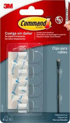 3M Command Cable Clips 4pcs Transparent