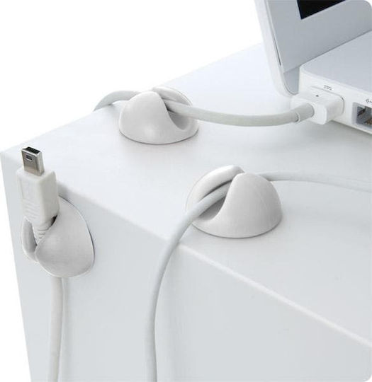 Bluelounge CableDrop Clips Οργάνωσης Καλωδίων 6τμχ Λευκό