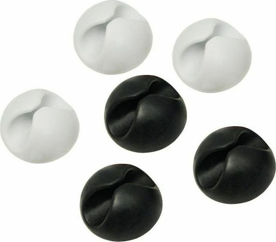 LogiLink KAB0009 Cable Clips 6pcs Black/White