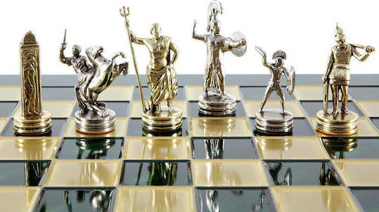 Manopoulos Greek Mythology Chess Metal with Pawns 36x36cm