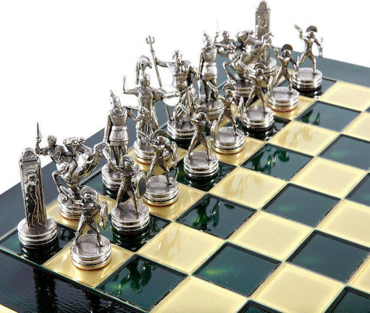 Manopoulos Greek Mythology Chess Metal with Pawns 36x36cm