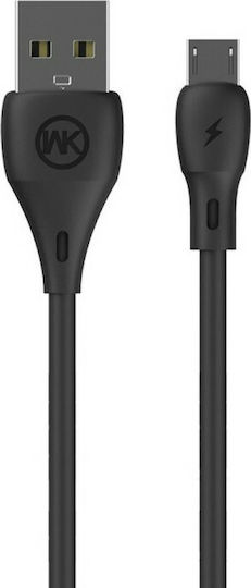 WK Regular USB 2.0 to micro USB Cable Μαύρο 1m (WDC-072)