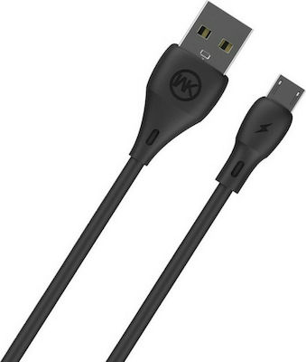 WK WDC-072 Regulat USB 2.0 spre micro USB Cablu Negru 1m 1buc