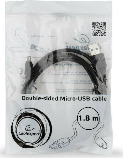 Cablexpert Редовна USB 2.0 до микро USB кабел Черен 1.8м (CC-USB2-AMMDM-6) 1бр