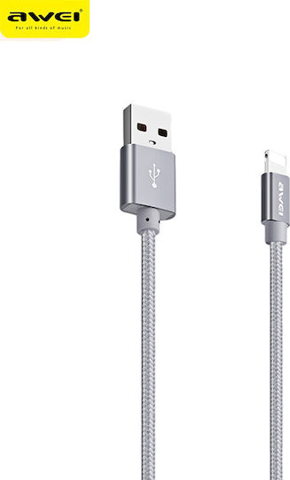 Awei Braided USB 2.0 to micro USB Cable Γκρι 0.3m (CL-10)