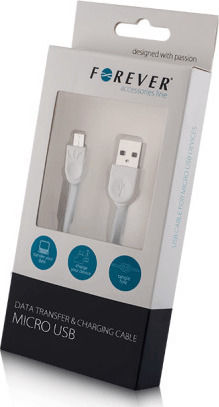 Forever Flat USB 2.0 to micro USB Cable White 1m (T_0012041)