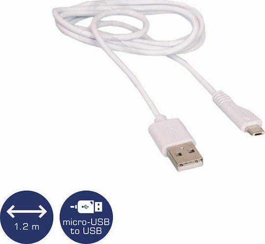 Osio USB 2.0 to micro USB Cable White 1.2m (OTU-395)